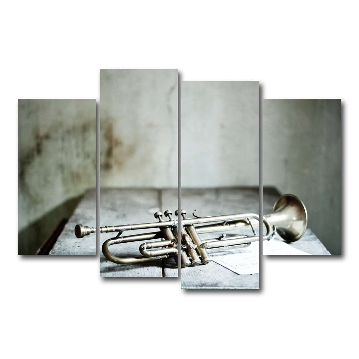 AUTO-MOCKUP WHITE | Lone Jazz Trumpet | 4 Piece | Gallery Wrap Canvas | group=4_short