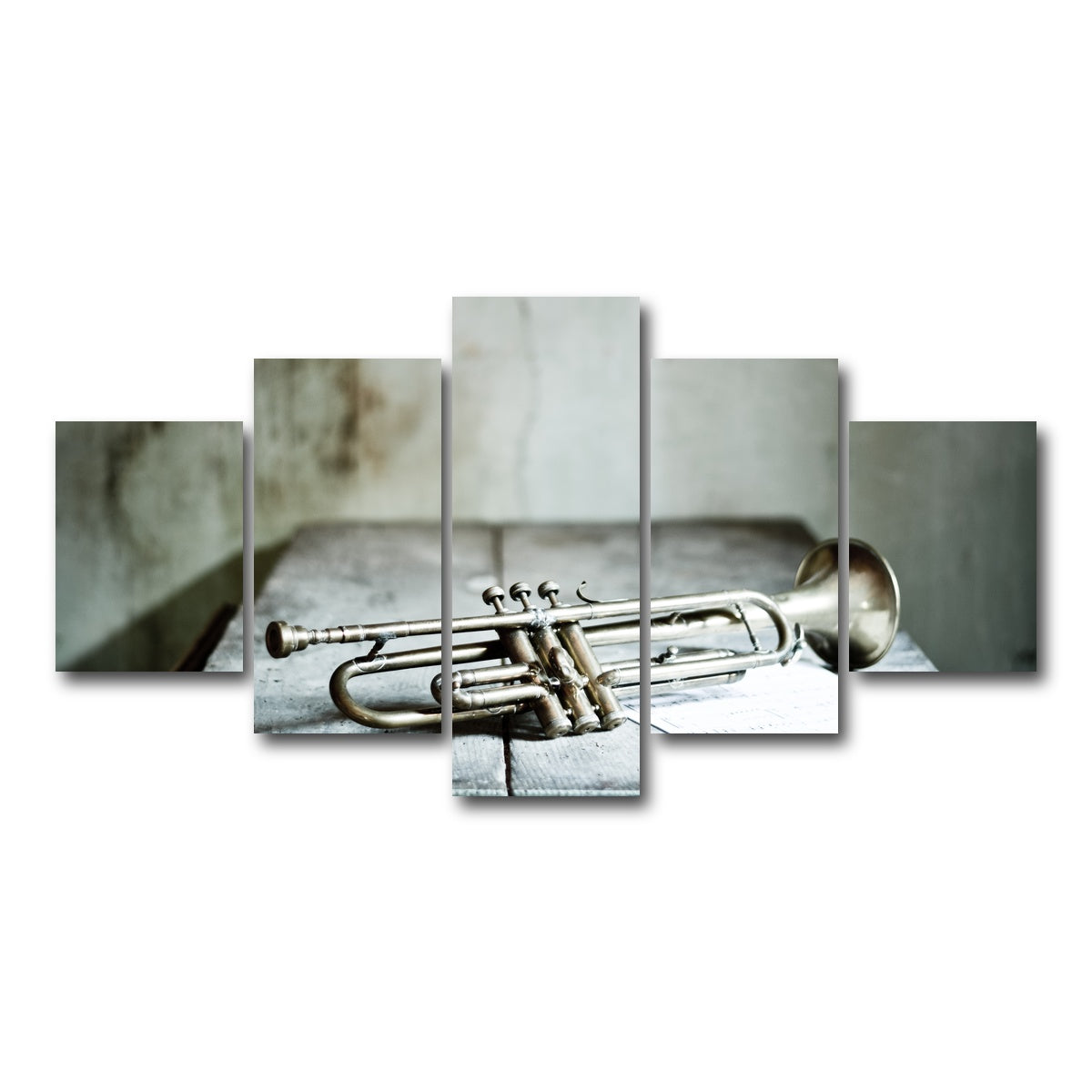 AUTO-MOCKUP WHITE | Lone Jazz Trumpet | 5 Piece | Gallery Wrap Canvas | group=5_short