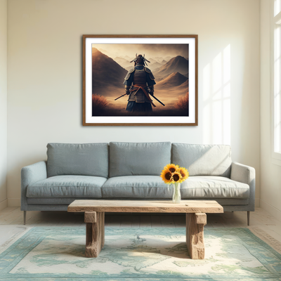 AUTO-MOCKUP ROOM | Lone Samurai Warrior Wall Art