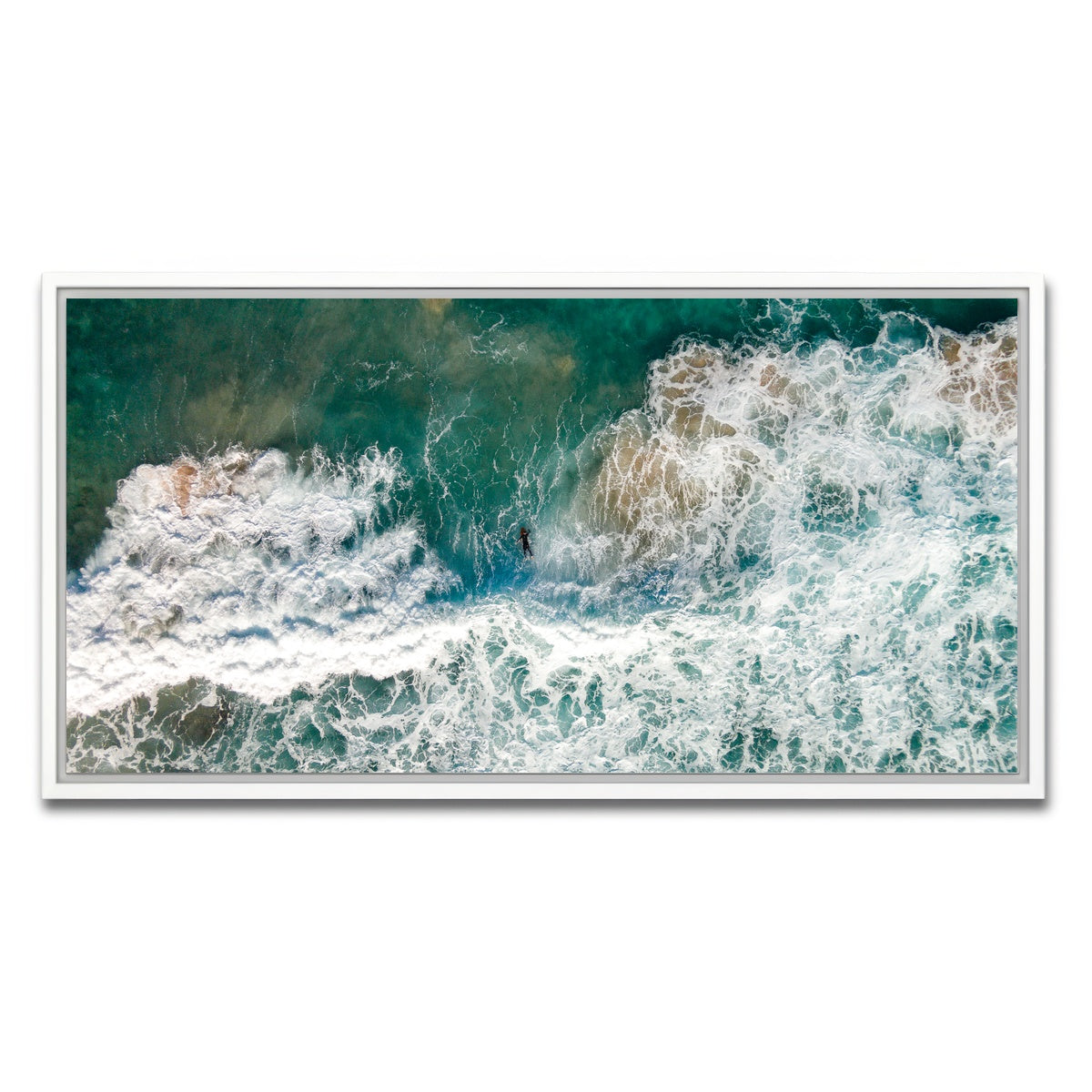 AUTO-MOCKUP WHITE | Lone Surfer | 1 Piece | White Framed Canvas | group=2x1