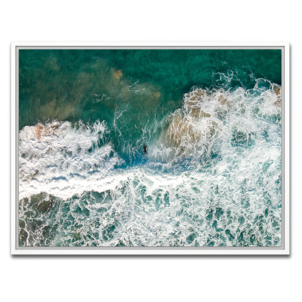 AUTO-MOCKUP WHITE | Lone Surfer | 1 Piece | White Framed Canvas | group=4x3