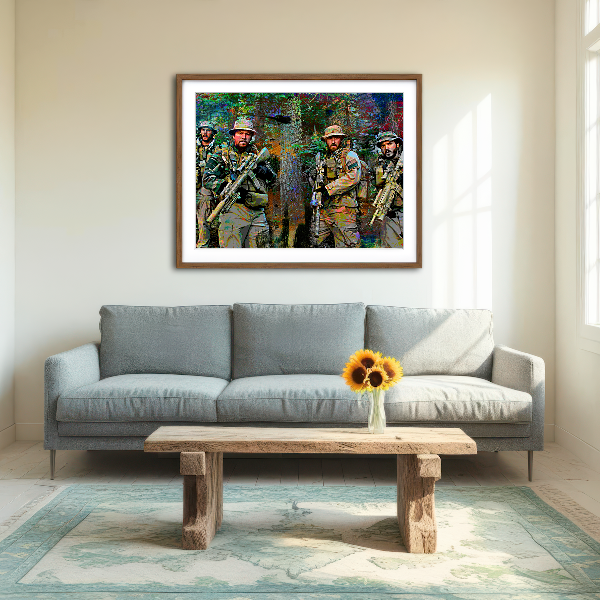 AUTO-MOCKUP ROOM | Lone Survivor Crew Wall Art