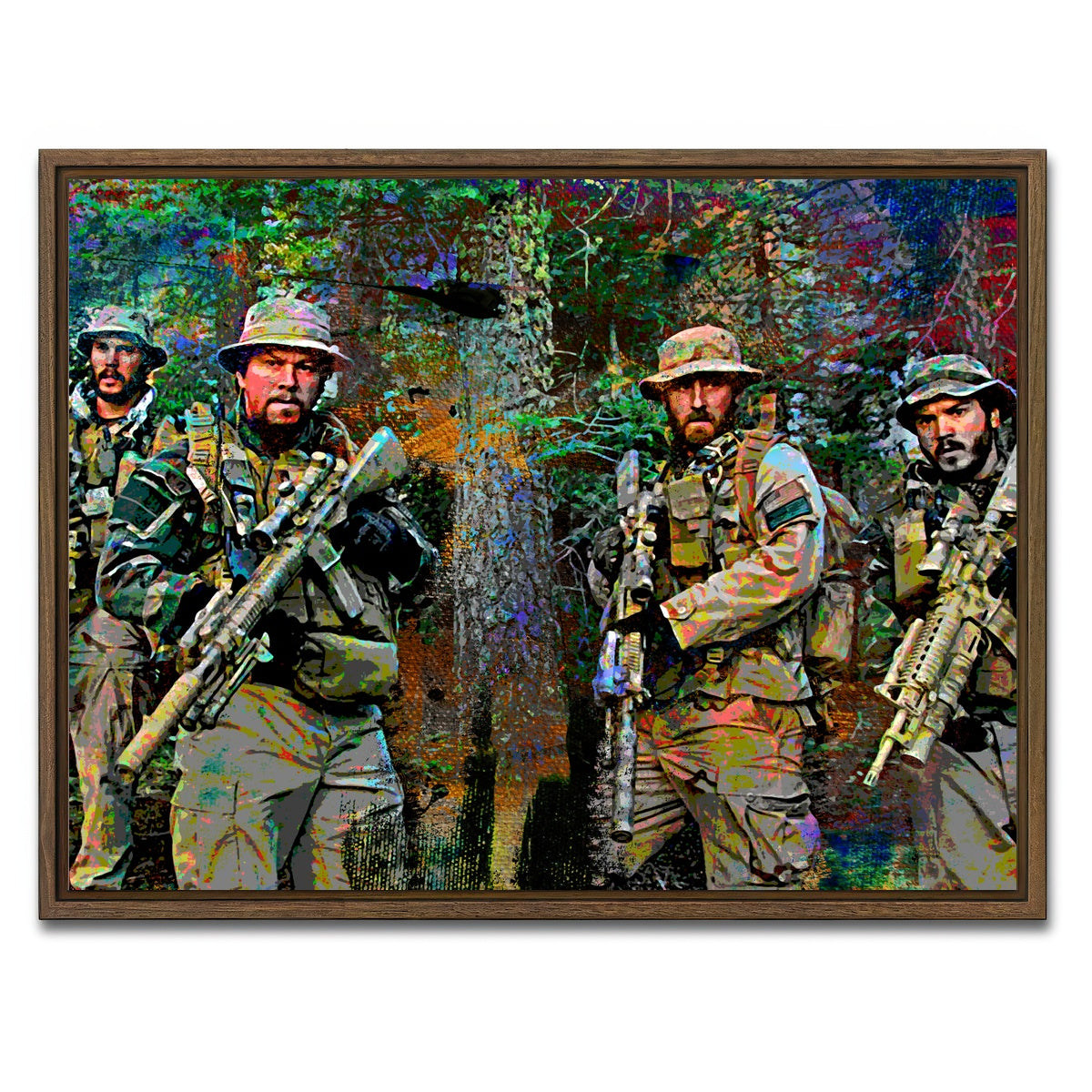 AUTO-MOCKUP WHITE | Lone Survivor Crew | 1 Piece | Walnut Framed Canvas | group=4x3