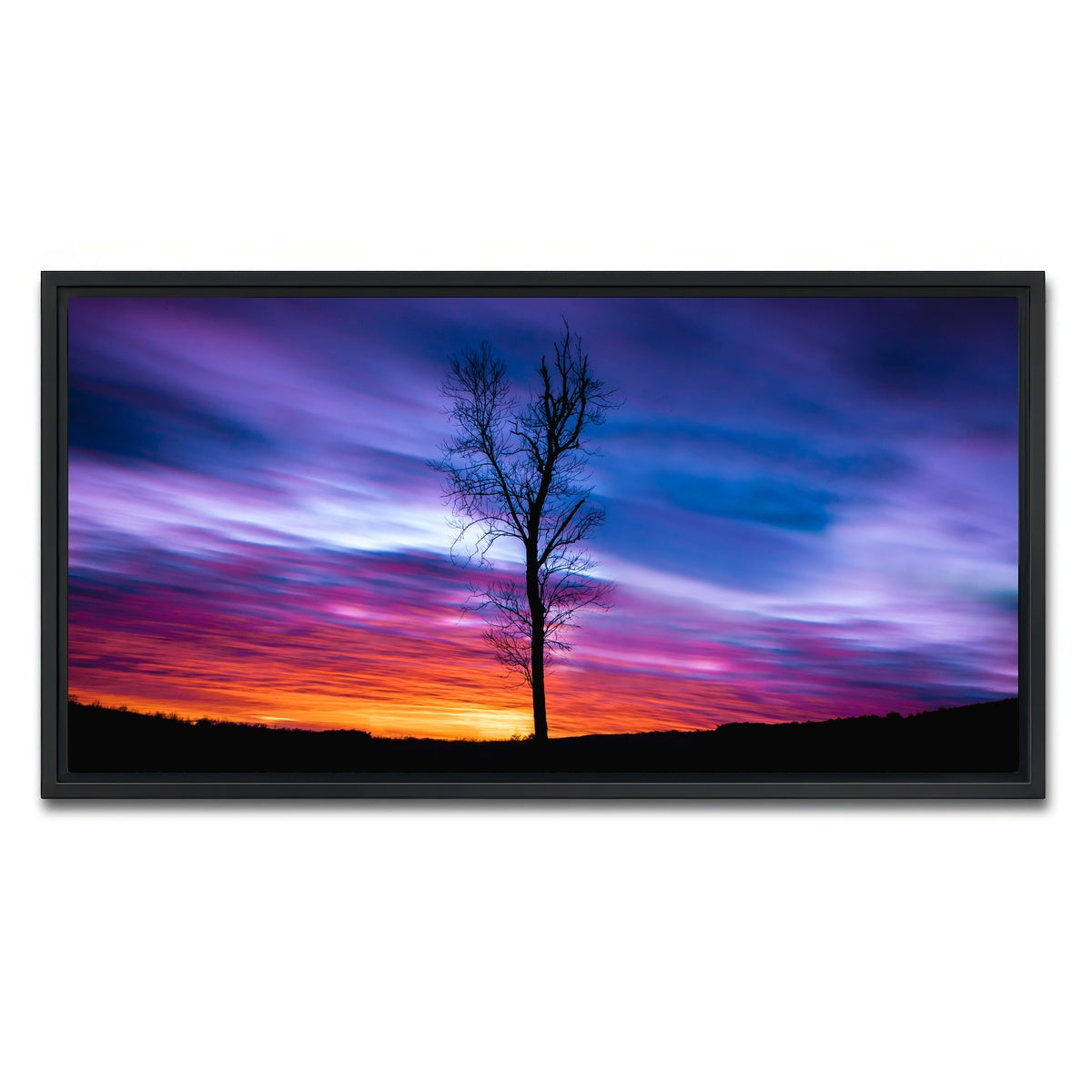 AUTO-MOCKUP WHITE | Lonely Sunset | 1 Piece | Black Framed Canvas | group=2x1