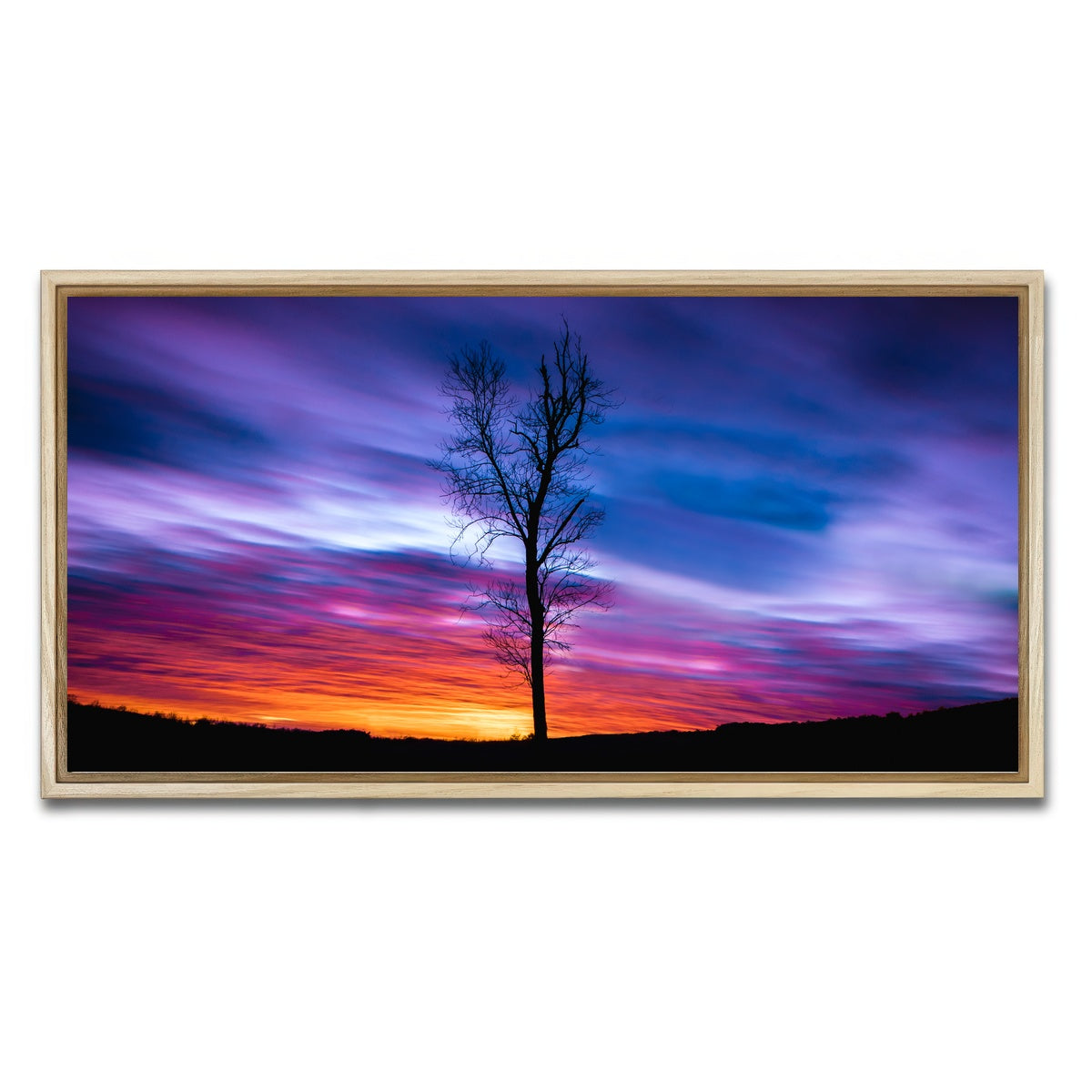 AUTO-MOCKUP WHITE | Lonely Sunset | 1 Piece | Natural Framed Canvas | group=2x1