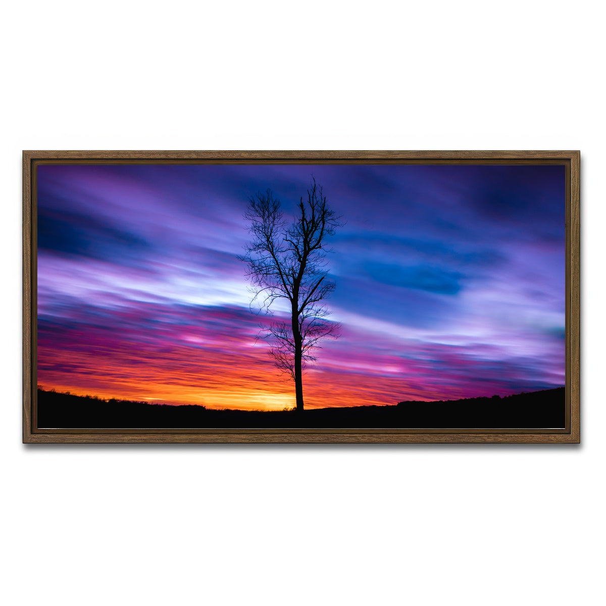 AUTO-MOCKUP WHITE | Lonely Sunset | 1 Piece | Walnut Framed Canvas | group=2x1