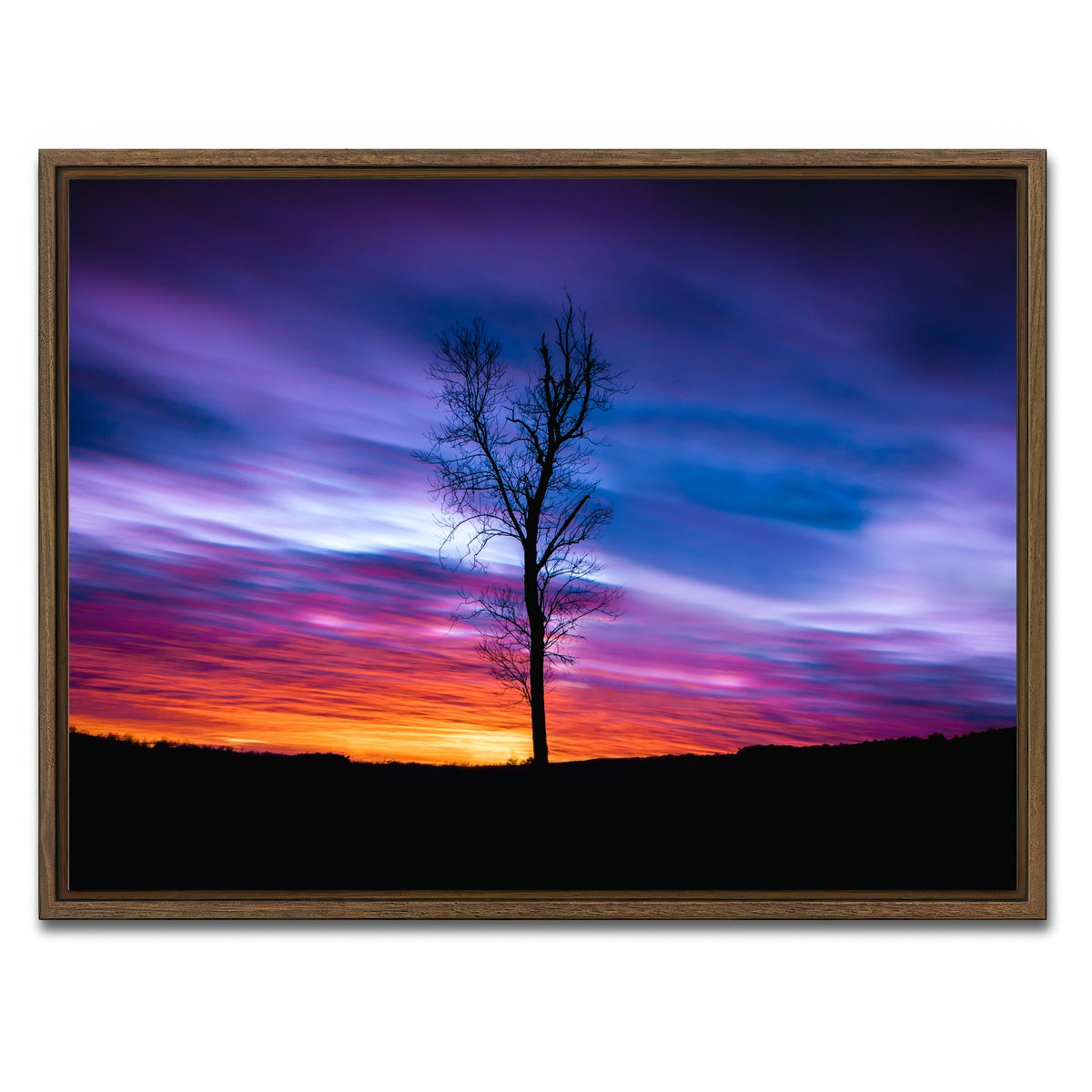 AUTO-MOCKUP WHITE | Lonely Sunset | 1 Piece | Walnut Framed Canvas | group=4x3