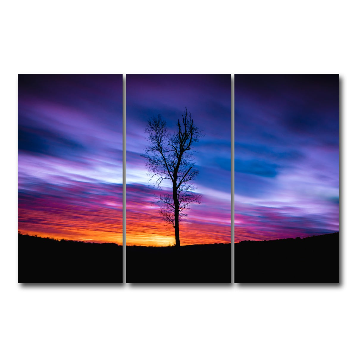 AUTO-MOCKUP WHITE | Lonely Sunset | 3 Piece | Gallery Wrap Canvas | group=12x24