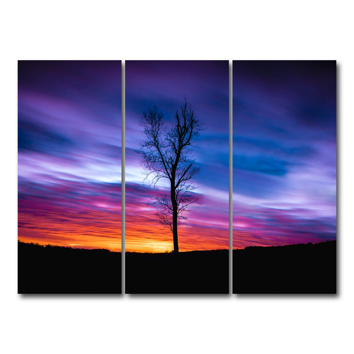 AUTO-MOCKUP WHITE | Lonely Sunset | 3 Piece | Gallery Wrap Canvas | group=8x18