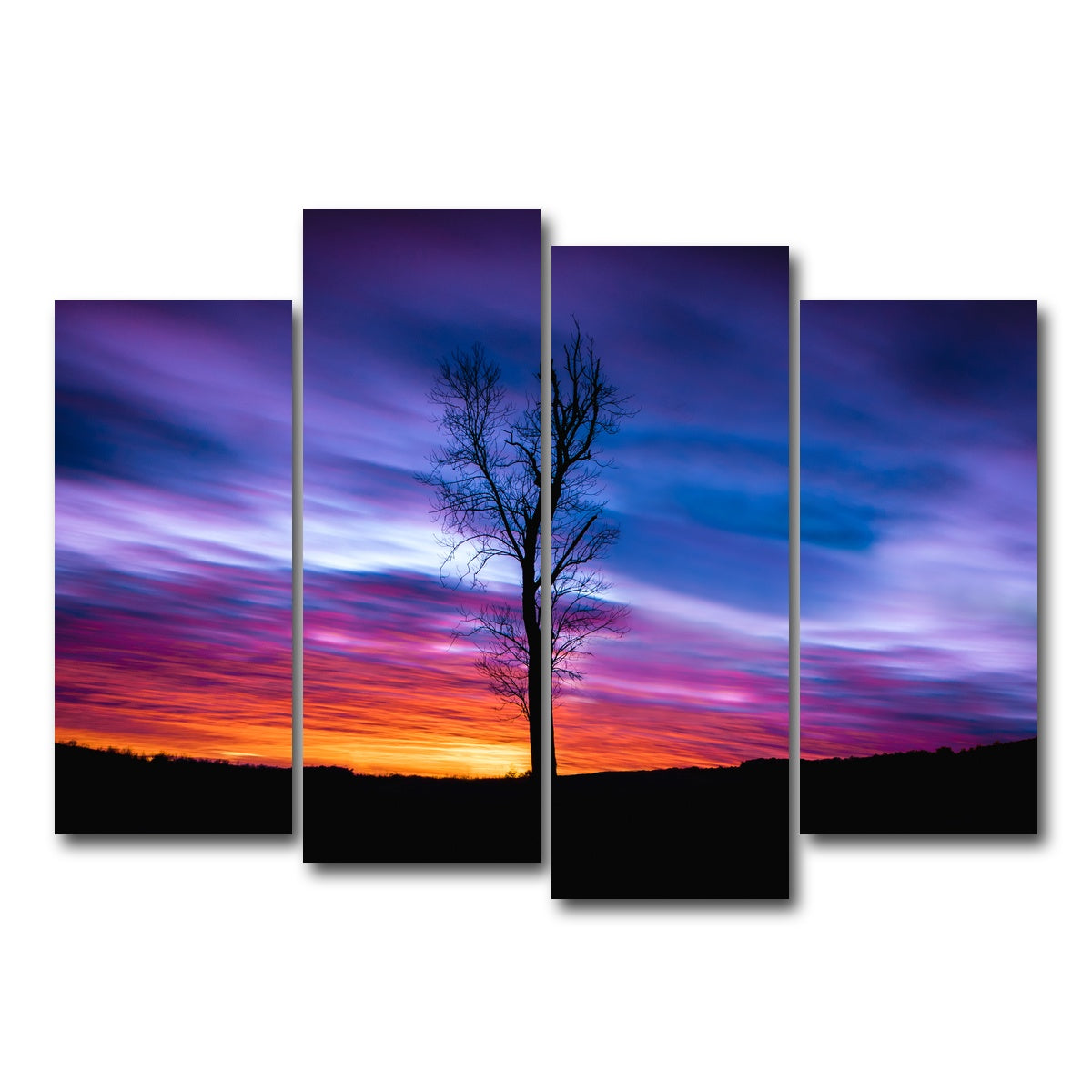 AUTO-MOCKUP WHITE | Lonely Sunset | 4 Piece | Gallery Wrap Canvas | group=4_normal