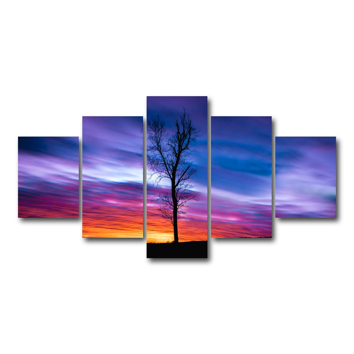 AUTO-MOCKUP WHITE | Lonely Sunset | 5 Piece | Gallery Wrap Canvas | group=5_short
