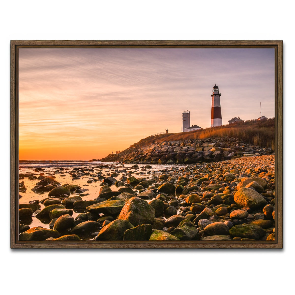 AUTO-MOCKUP WHITE | Long Island Lighthouse | 1 Piece | Walnut Framed Canvas | group=4x3