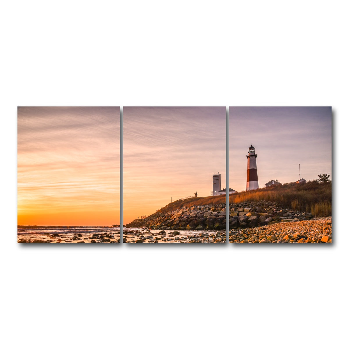 AUTO-MOCKUP WHITE | Long Island Lighthouse | 3 Piece | Gallery Wrap Canvas | group=18x24