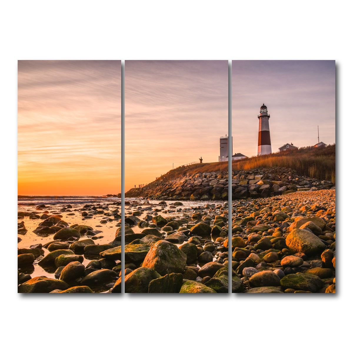 AUTO-MOCKUP WHITE | Long Island Lighthouse | 3 Piece | Gallery Wrap Canvas | group=8x18