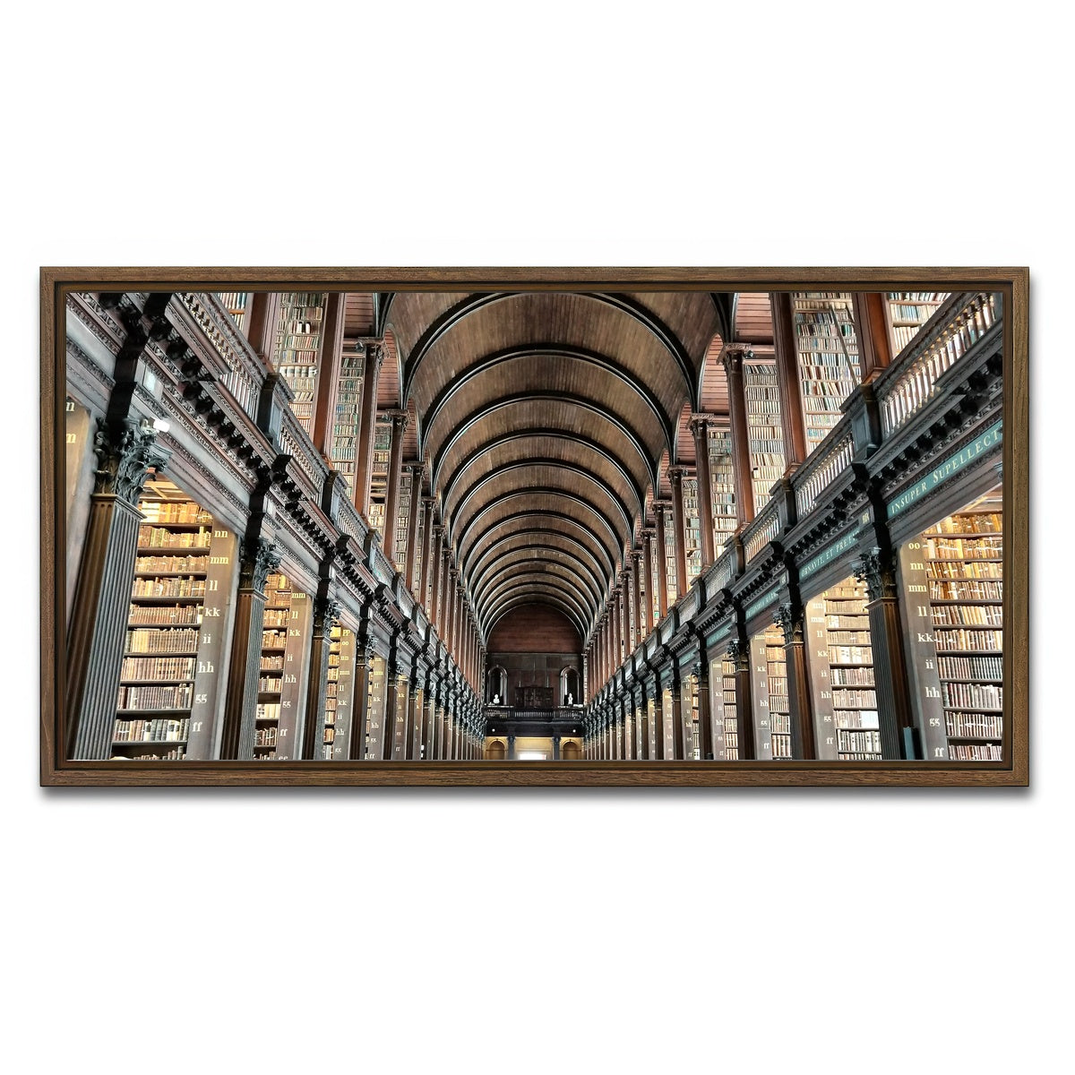 AUTO-MOCKUP WHITE | Long Room Library - Trinity College, Dublin | 1 Piece | Walnut Framed Canvas | group=2x1
