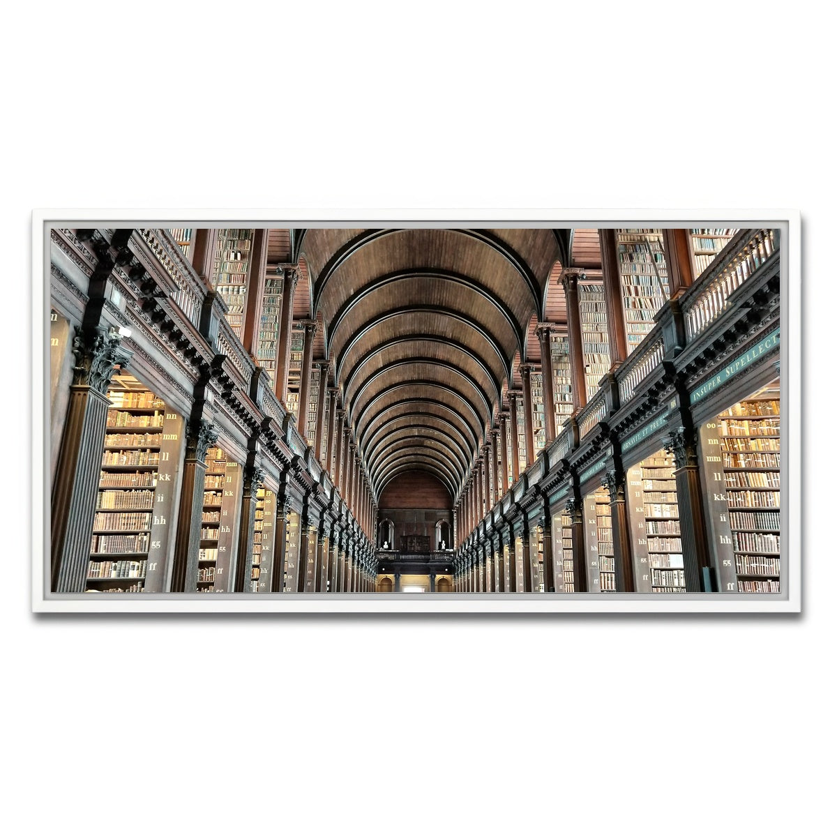 AUTO-MOCKUP WHITE | Long Room Library - Trinity College, Dublin | 1 Piece | White Framed Canvas | group=2x1