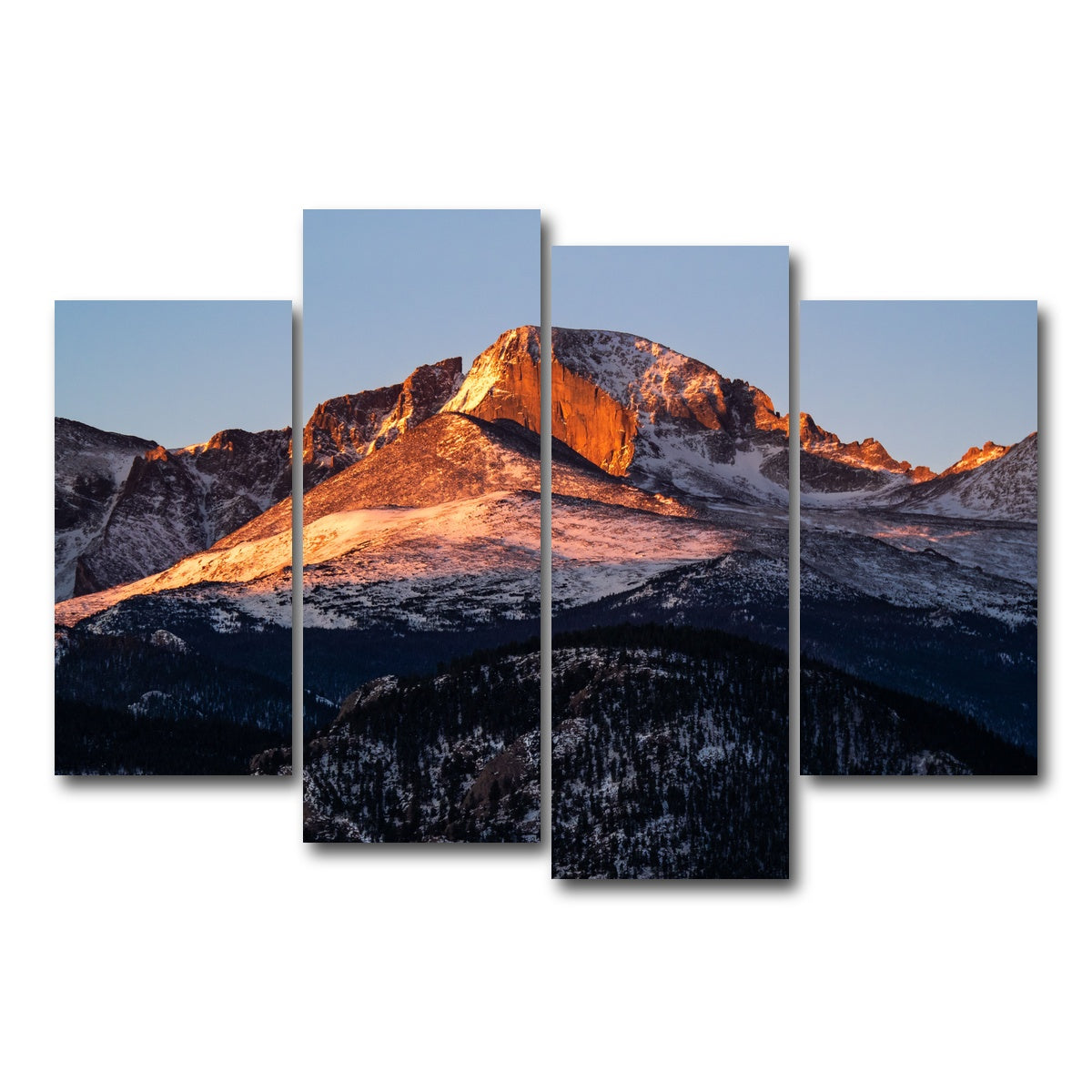 AUTO-MOCKUP WHITE | Longs Peak at sunrise | 4 Piece | Gallery Wrap Canvas | group=4_short
