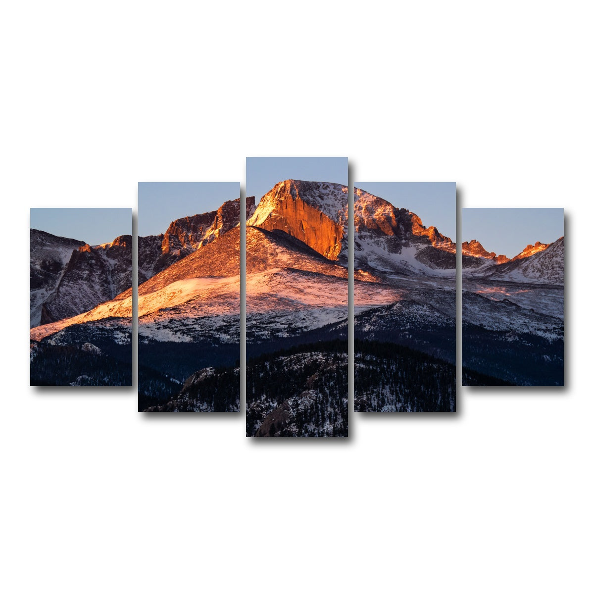 AUTO-MOCKUP WHITE | Longs Peak at sunrise | 5 Piece | Gallery Wrap Canvas | group=5_normal