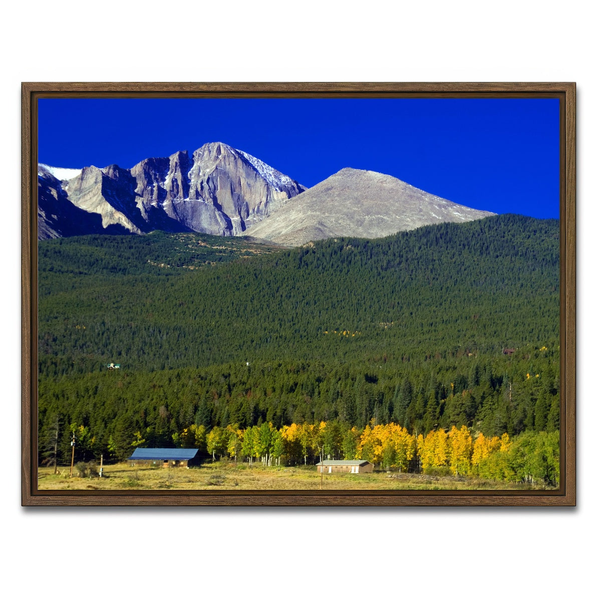 AUTO-MOCKUP WHITE | Longs Peak in Autumn | 1 Piece | Walnut Framed Canvas | group=4x3