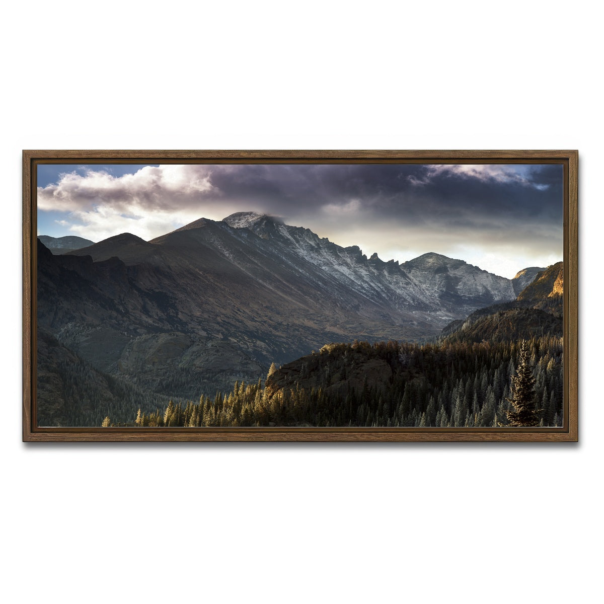 AUTO-MOCKUP WHITE | Longs peak | 1 Piece | Walnut Framed Canvas | group=2x1