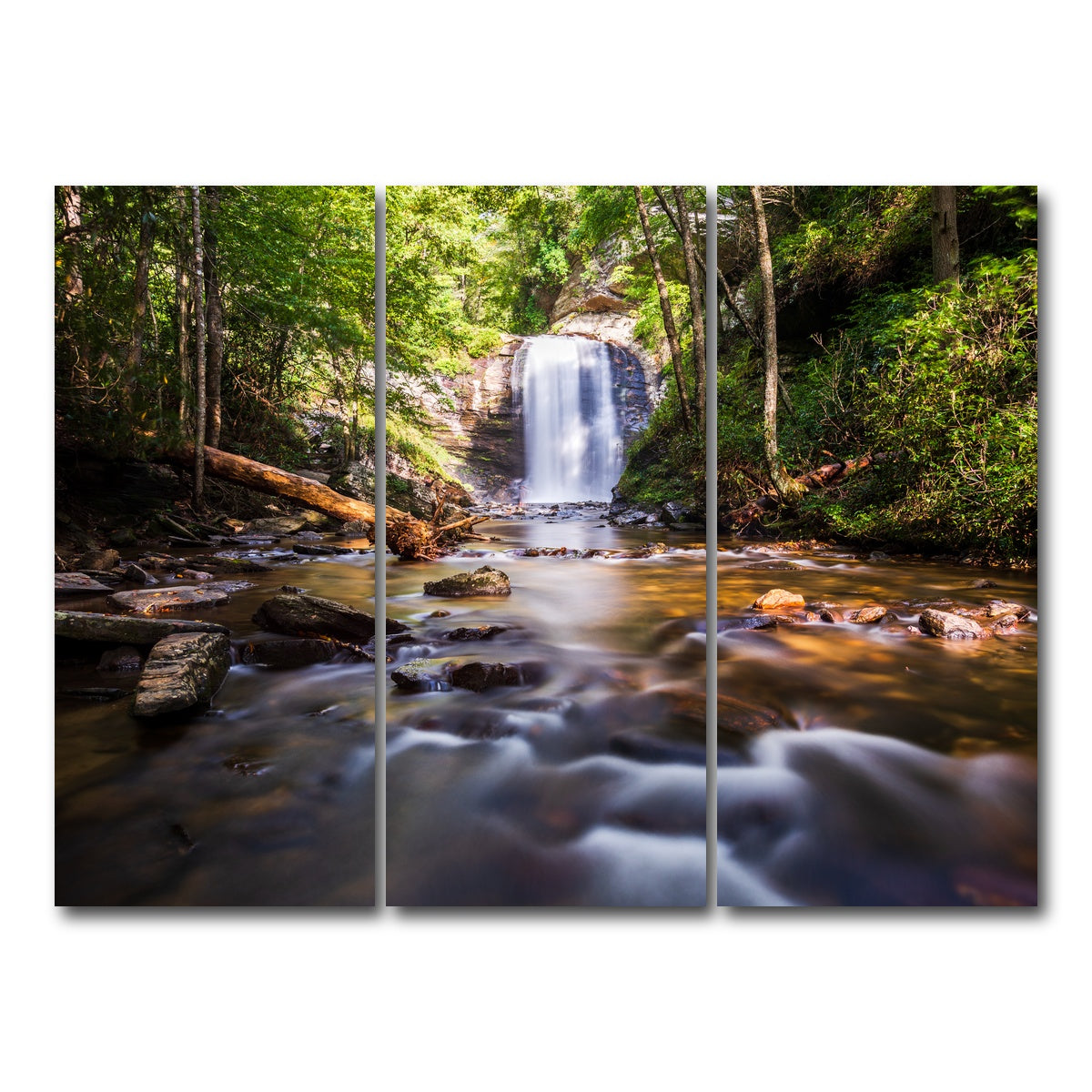 AUTO-MOCKUP WHITE | Looking Glass Falls NC | 3 Piece | Gallery Wrap Canvas | group=8x18