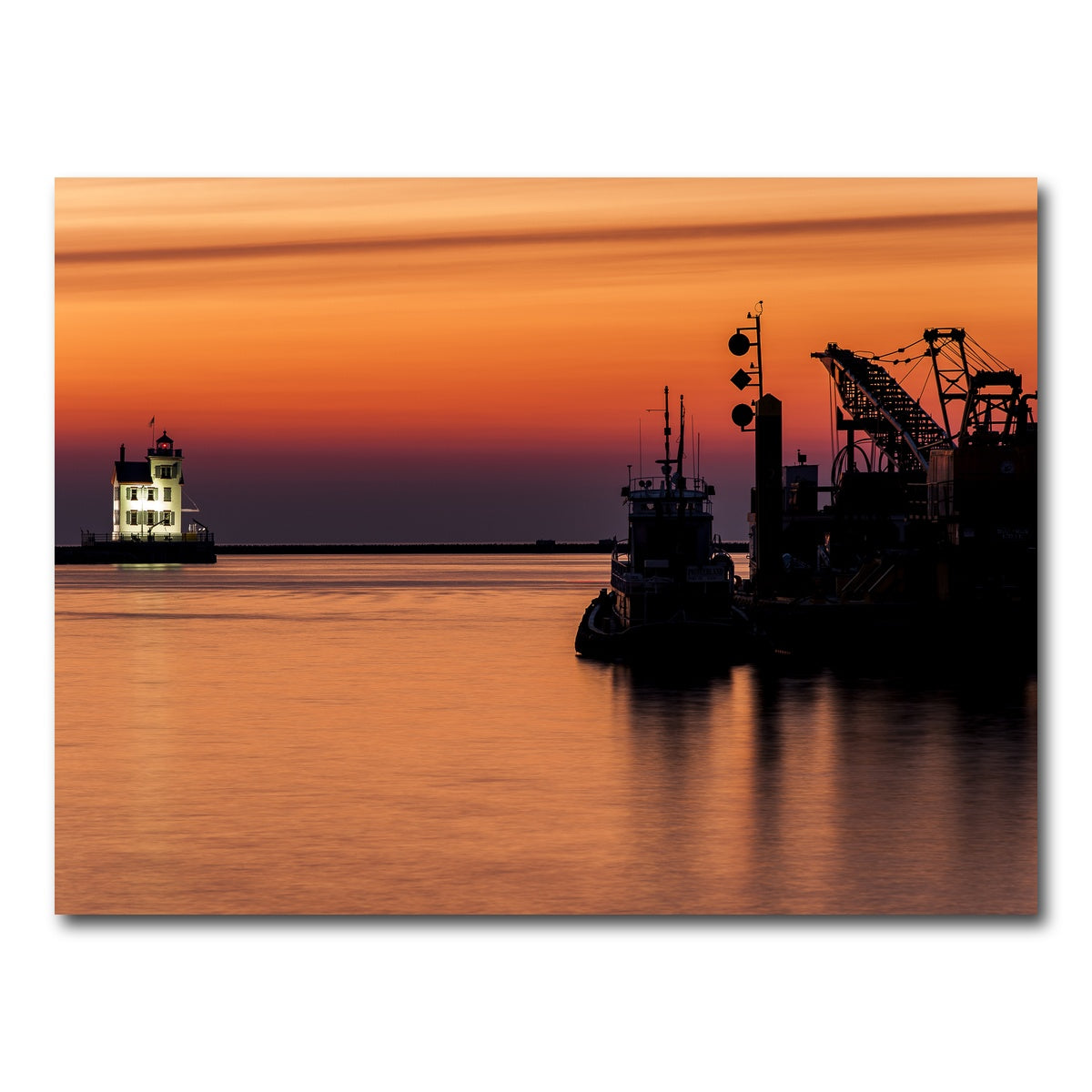 AUTO-MOCKUP WHITE | Lorain Harbor Lighthouse Sunset | 1 Piece | Gallery Wrap Canvas | group=4x3