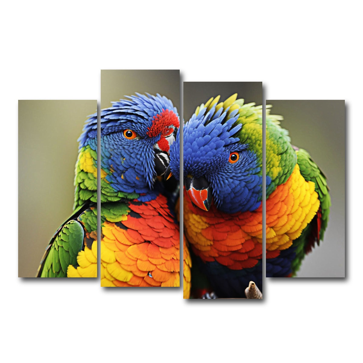 AUTO-MOCKUP WHITE | Lorikeet birds | 4 Piece | Gallery Wrap Canvas | group=4_normal