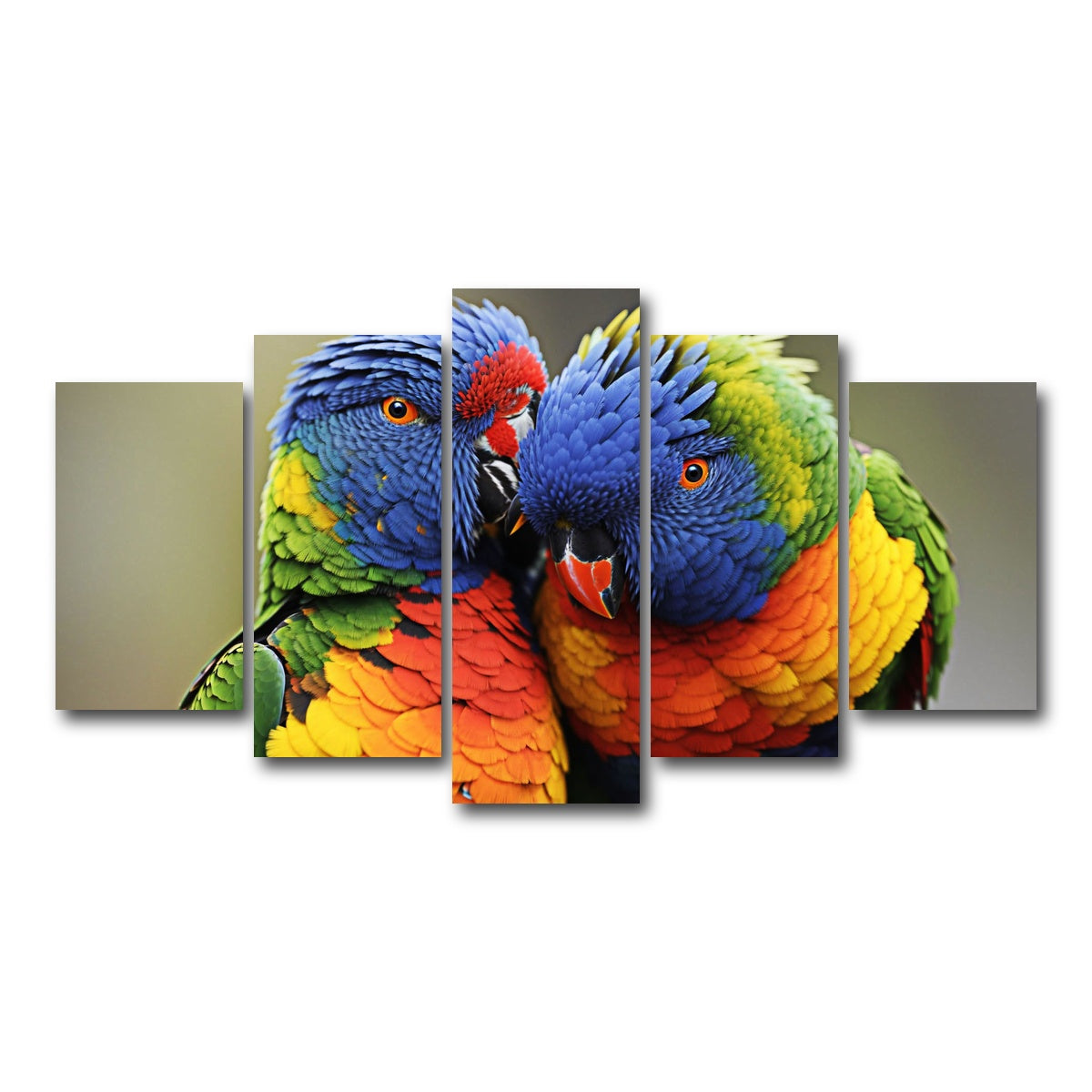 AUTO-MOCKUP WHITE | Lorikeet birds | 5 Piece | Gallery Wrap Canvas | group=5_normal