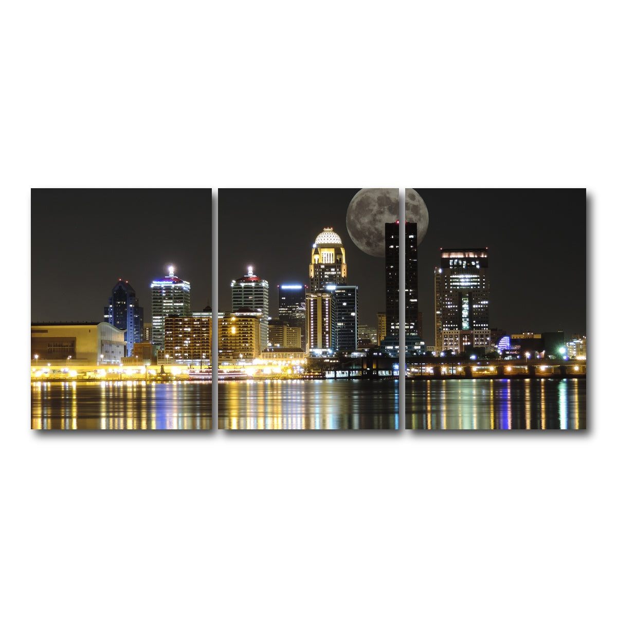 AUTO-MOCKUP WHITE | Louisville Skyline | 3 Piece | Gallery Wrap Canvas | group=18x24