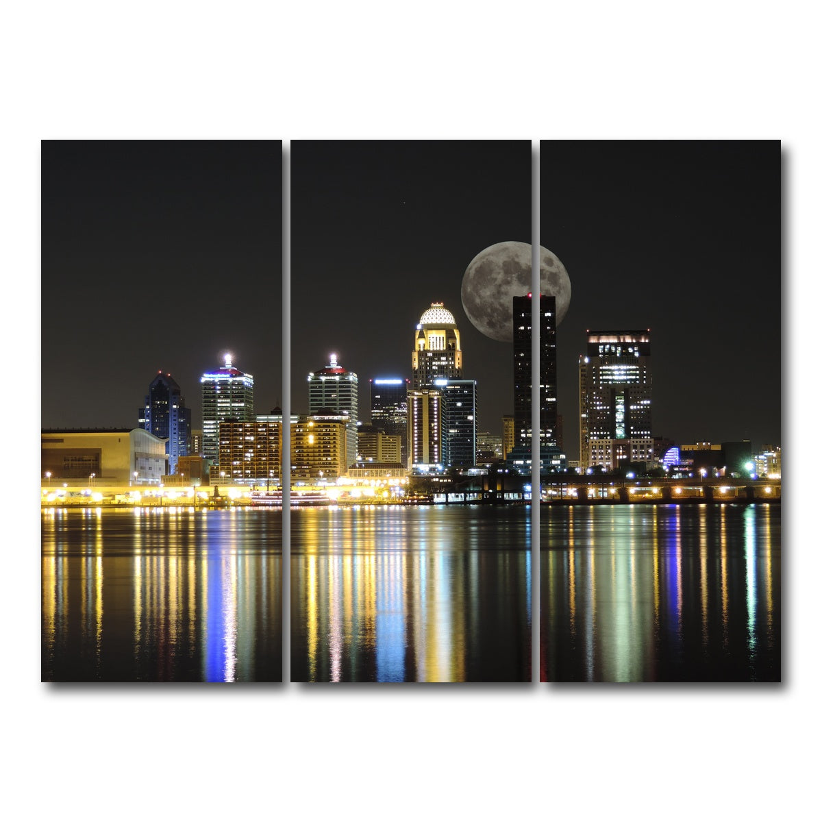 AUTO-MOCKUP WHITE | Louisville Skyline | 3 Piece | Gallery Wrap Canvas | group=8x18