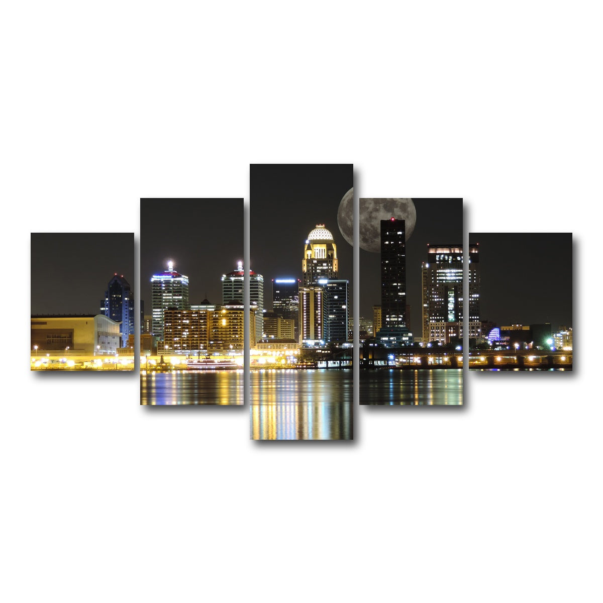 AUTO-MOCKUP WHITE | Louisville Skyline | 5 Piece | Gallery Wrap Canvas | group=5_short