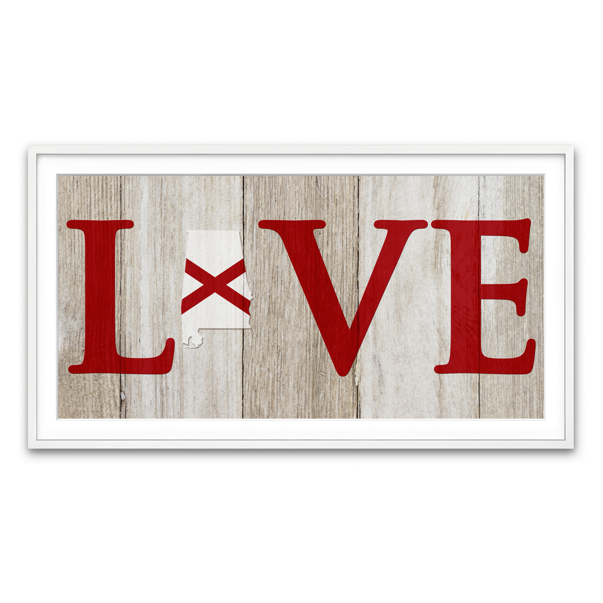 Framed Print 2x1 White