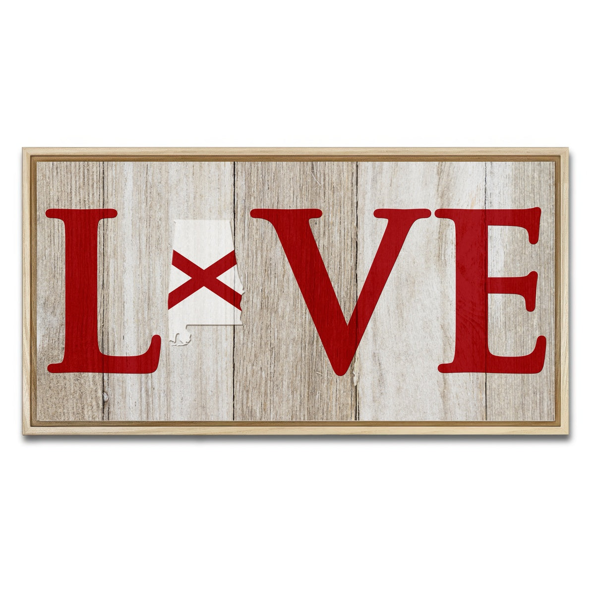 AUTO-MOCKUP WHITE | Love Alabama | 1 Piece | Natural Framed Canvas | group=2x1