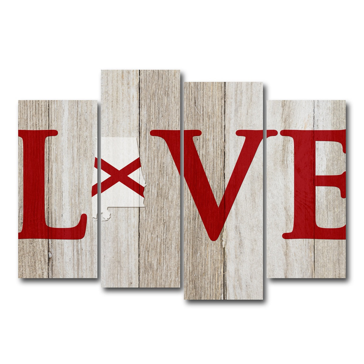 AUTO-MOCKUP WHITE | Love Alabama | 4 Piece | Gallery Wrap Canvas | group=4_normal