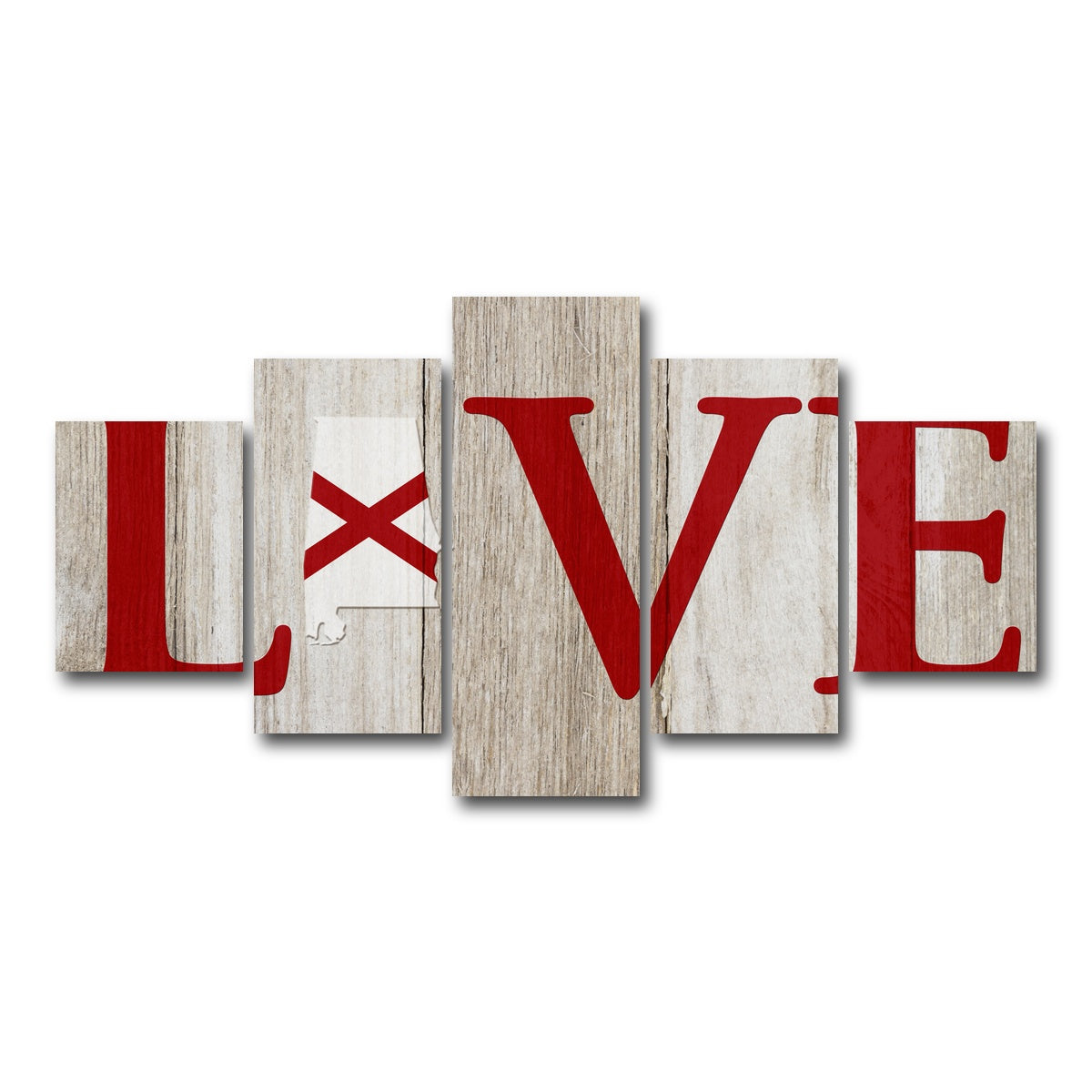 AUTO-MOCKUP WHITE | Love Alabama | 5 Piece | Gallery Wrap Canvas | group=5_short