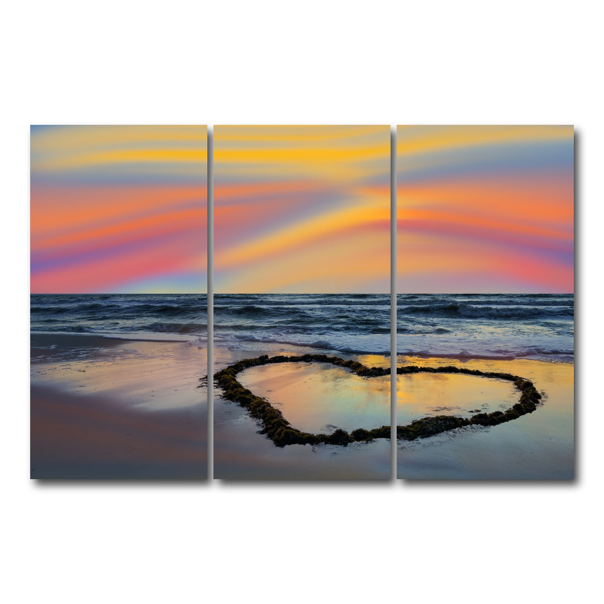 AUTO-MOCKUP WHITE | Love Beach | 3 Piece | Gallery Wrap Canvas | group=12x24