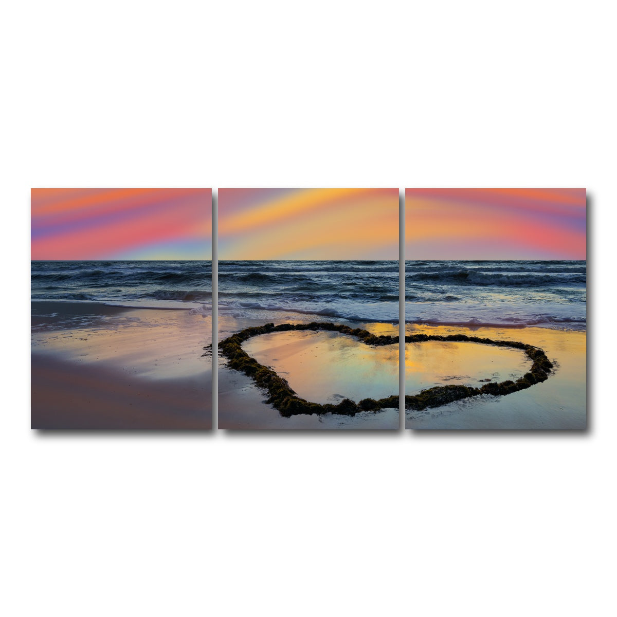 AUTO-MOCKUP WHITE | Love Beach | 3 Piece | Gallery Wrap Canvas | group=18x24