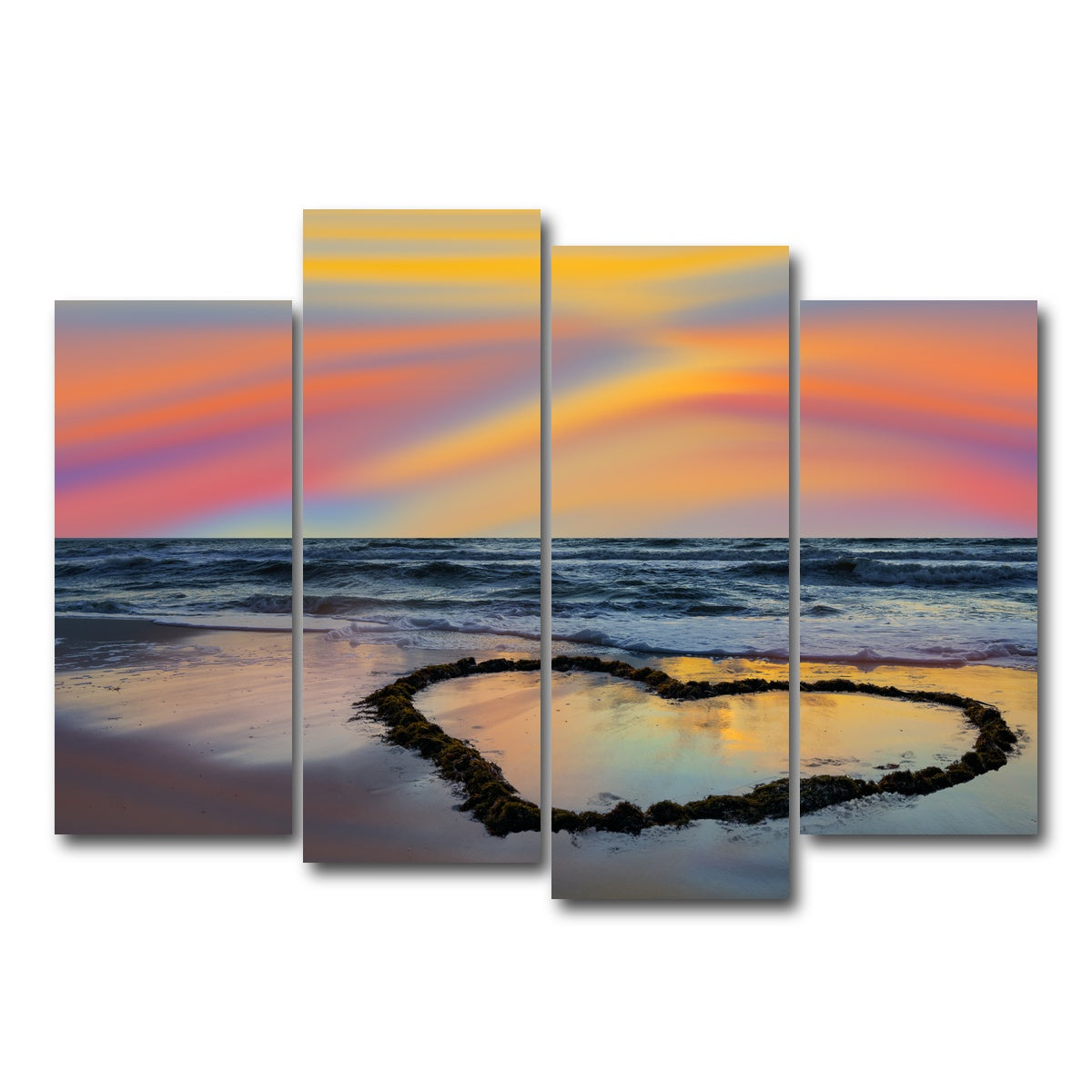 AUTO-MOCKUP WHITE | Love Beach | 4 Piece | Gallery Wrap Canvas | group=4_normal