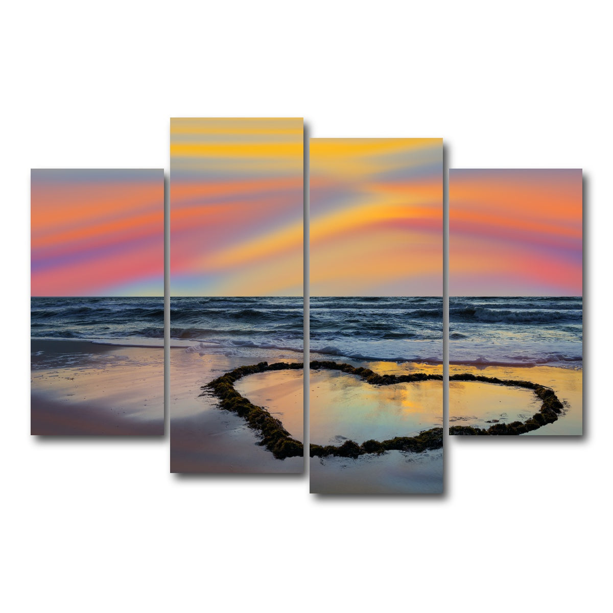 AUTO-MOCKUP WHITE | Love Beach | 4 Piece | Gallery Wrap Canvas | group=4_short