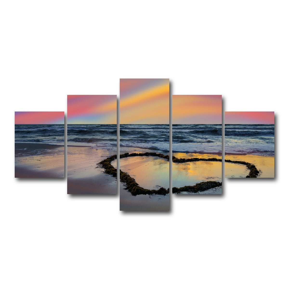 AUTO-MOCKUP WHITE | Love Beach | 5 Piece | Gallery Wrap Canvas | group=5_short