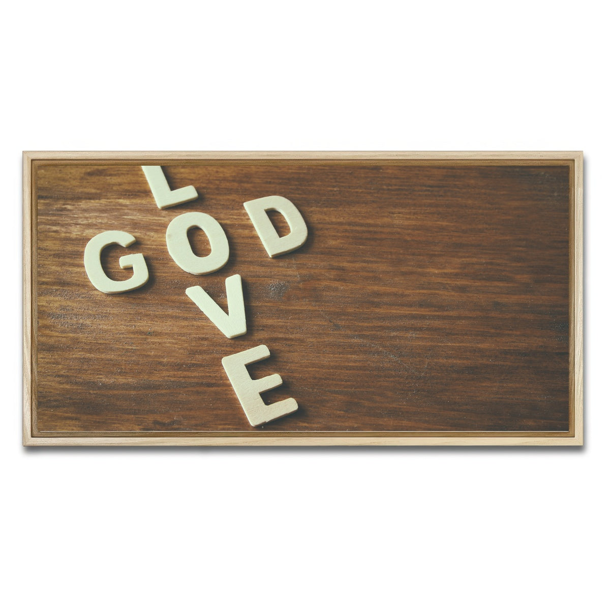 AUTO-MOCKUP WHITE | Love God | 1 Piece | Natural Framed Canvas | group=2x1