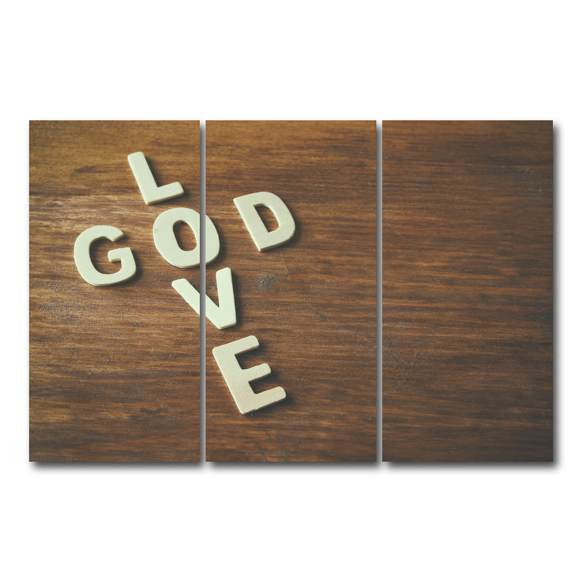 AUTO-MOCKUP WHITE | Love God | 3 Piece | Gallery Wrap Canvas | group=12x24