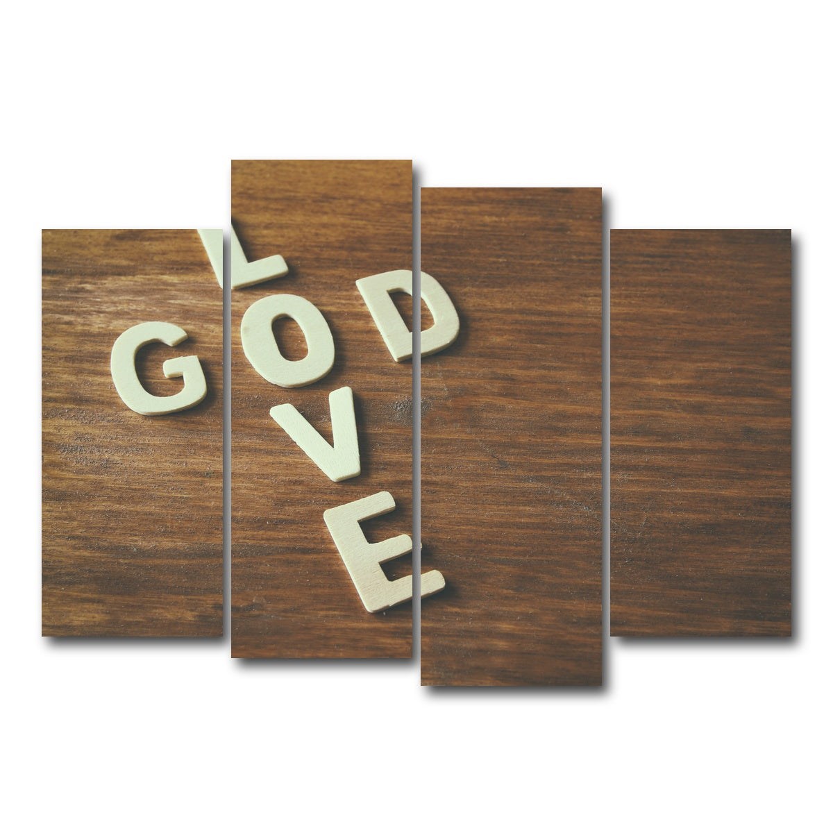 AUTO-MOCKUP WHITE | Love God | 4 Piece | Gallery Wrap Canvas | group=4_normal