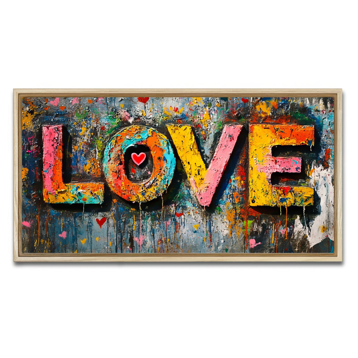 AUTO-MOCKUP WHITE | Love Graffiti | 1 Piece | Natural Framed Canvas | group=2x1