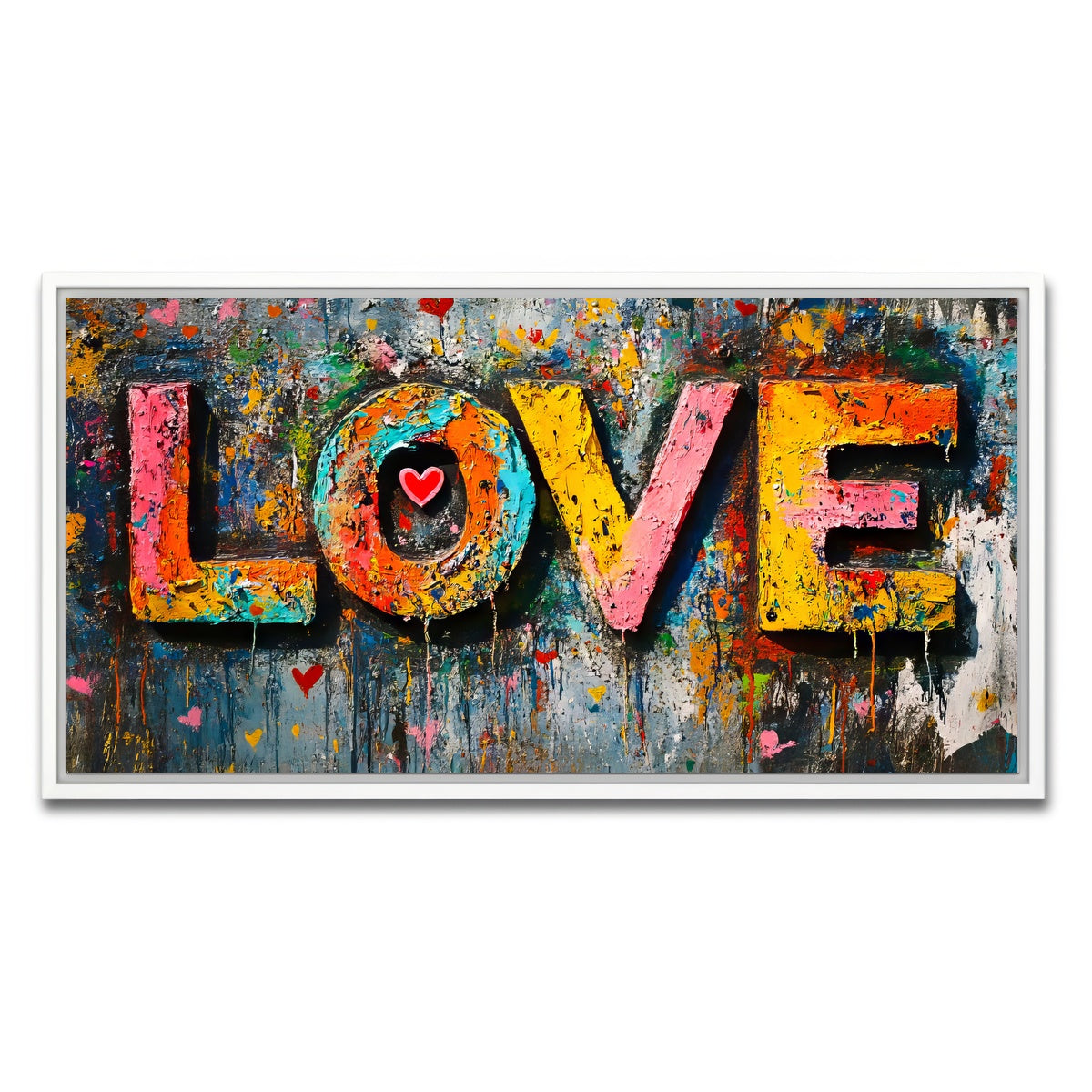 AUTO-MOCKUP WHITE | Love Graffiti | 1 Piece | White Framed Canvas | group=2x1