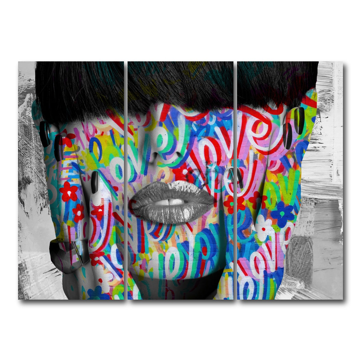 AUTO-MOCKUP WHITE | Love Love Love | 3 Piece | Gallery Wrap Canvas | group=8x18