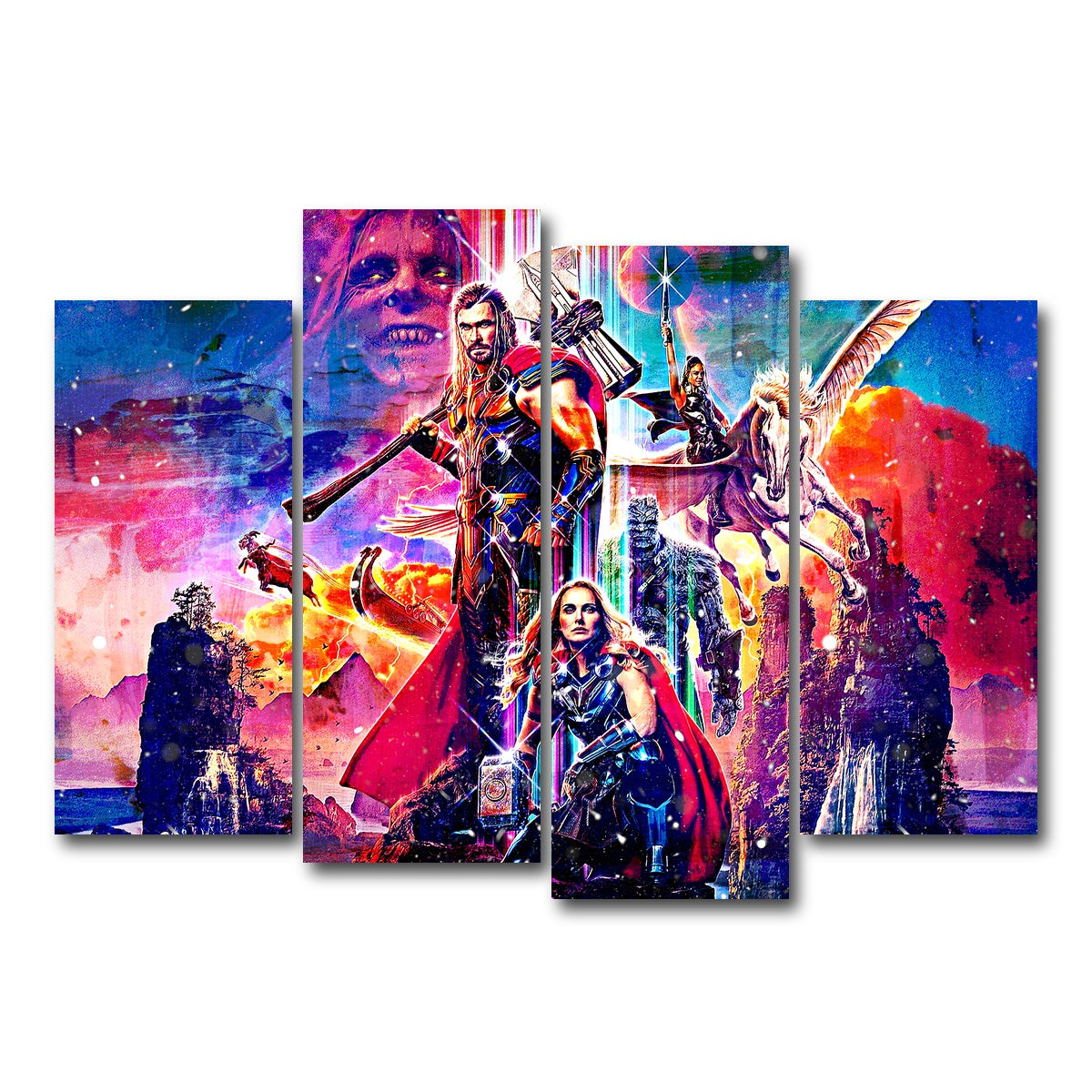 AUTO-MOCKUP WHITE | Love and Thunder | 4 Piece | Gallery Wrap Canvas | group=4_normal