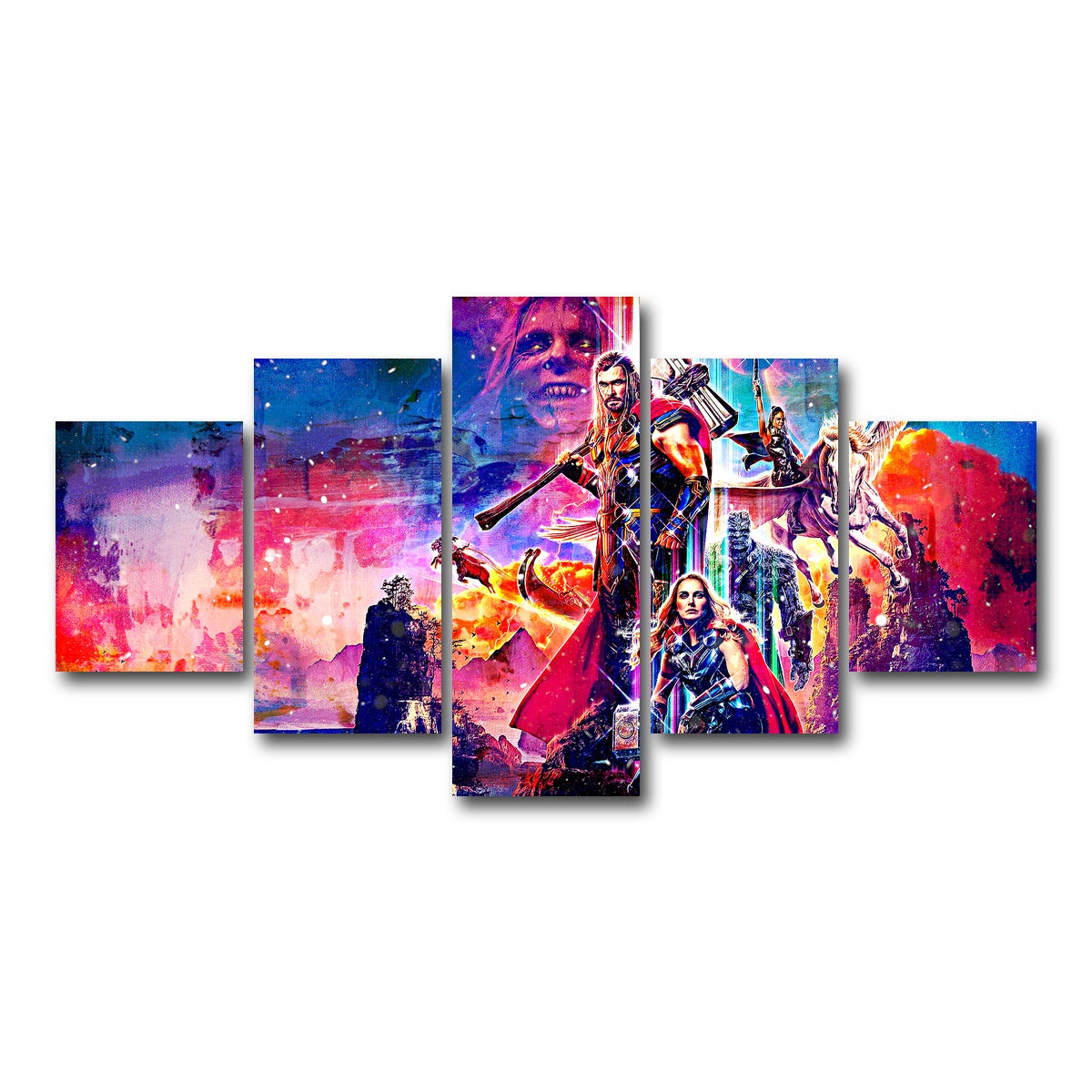 AUTO-MOCKUP WHITE | Love and Thunder | 5 Piece | Gallery Wrap Canvas | group=5_short