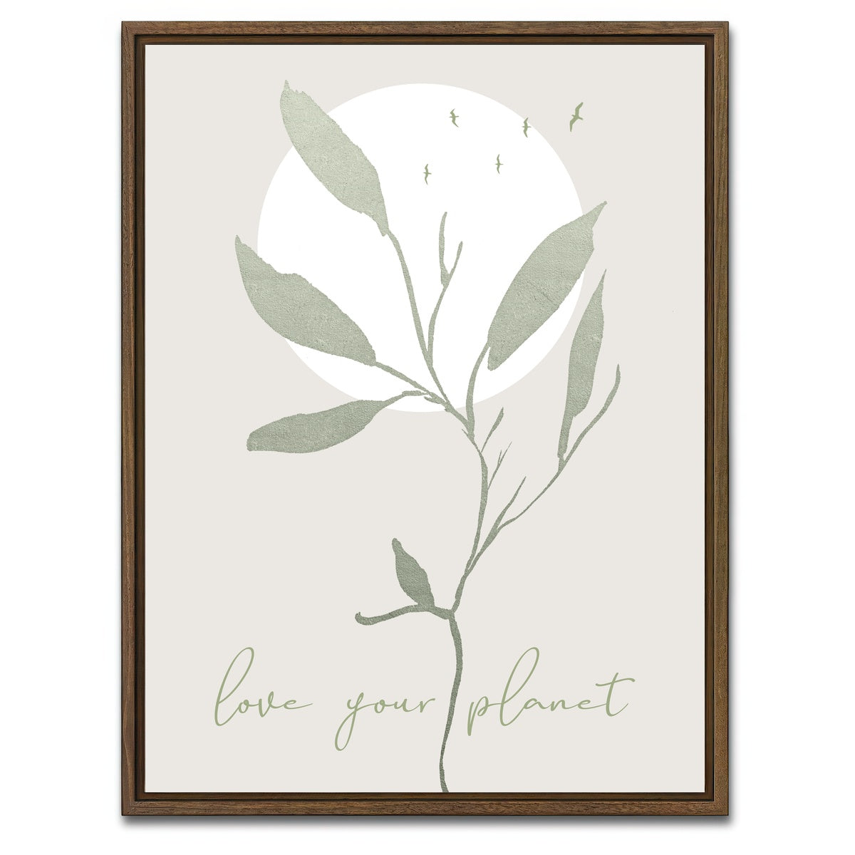 AUTO-MOCKUP WHITE | Love your planet | 1 Piece | Walnut Framed Canvas | group=3x4