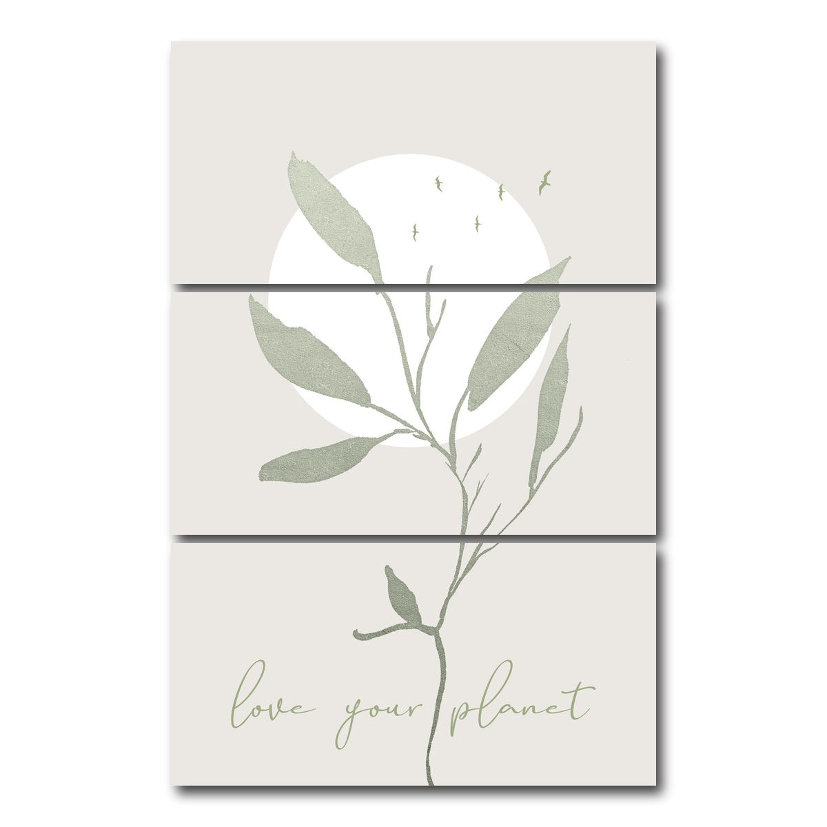 AUTO-MOCKUP WHITE | Love your planet | 3 Piece | Gallery Wrap Canvas | group=12x24_stacked
